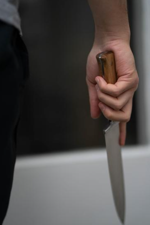 Man holding a knife