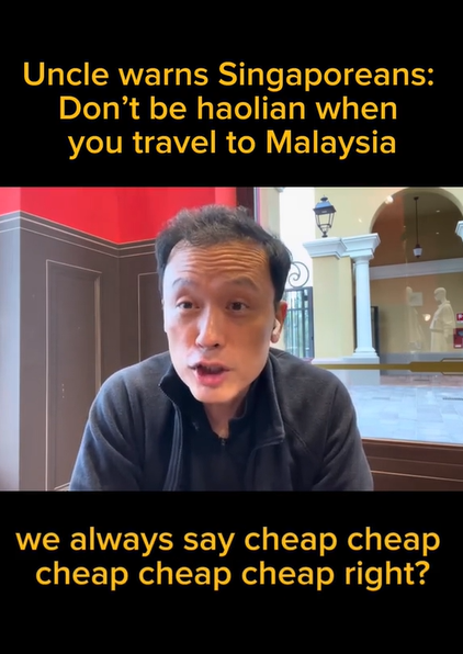 'don't be haolian! ' — sg man tells s'poreans to be more humble when visiting m'sia