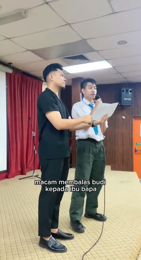 M'sian student sharing his thought of paying back all id his parent's deeds in future.