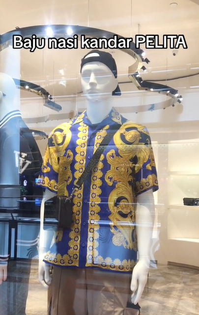 M'sians amused by rm5,500 versace shirt that resembles nasi kandar pelita’s uniform 
