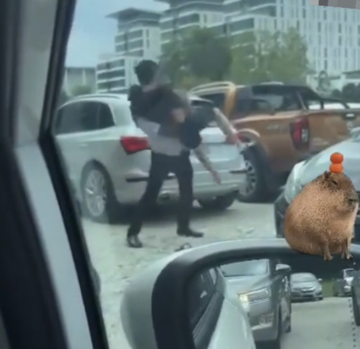 Student & security guard seen exchanging blows at carpark near m'sian uni in subang | weirdkaya