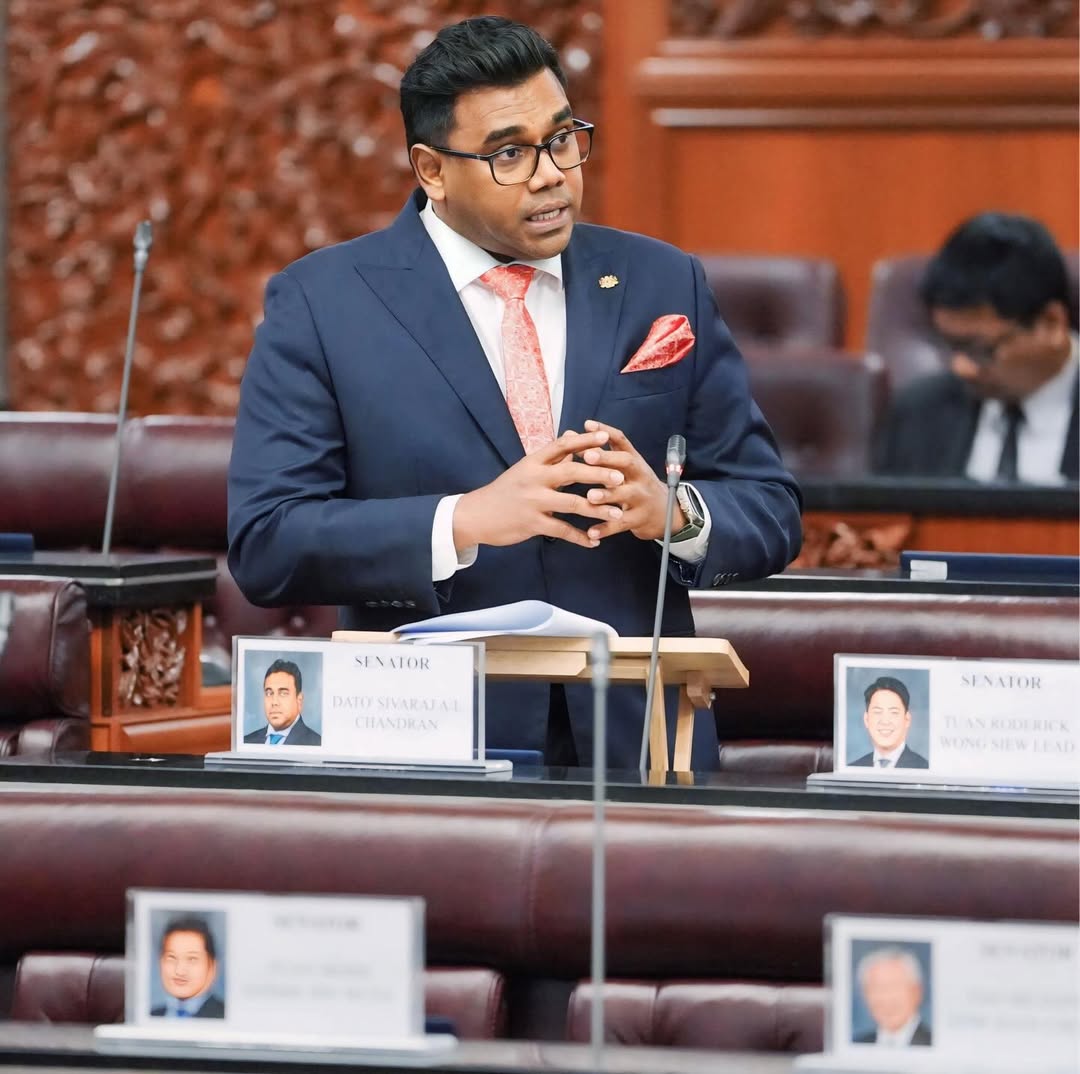 Senator Datuk Sivaraj Chandran during a Dewan Negara debate
