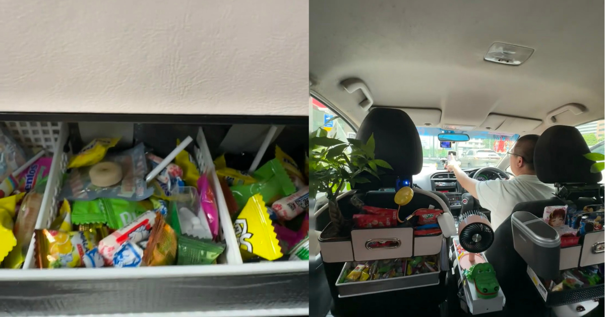 SG Grab driver gives out free candy and goodies