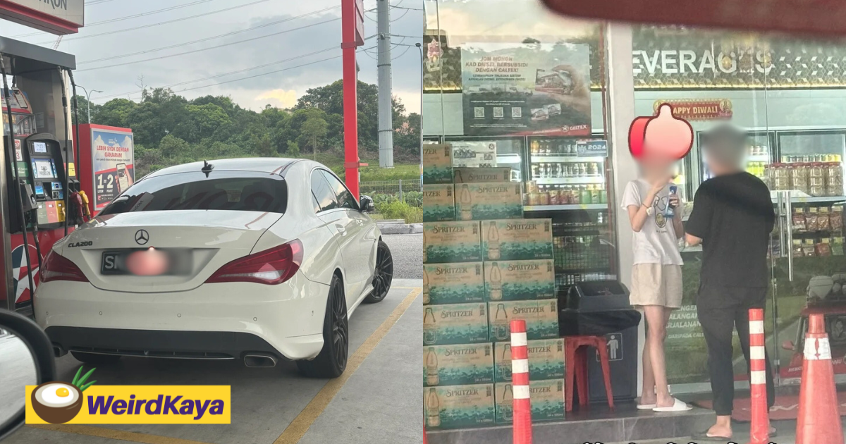 SG-Registered Car 'Chopes' Spot At M'sian Petrol Station