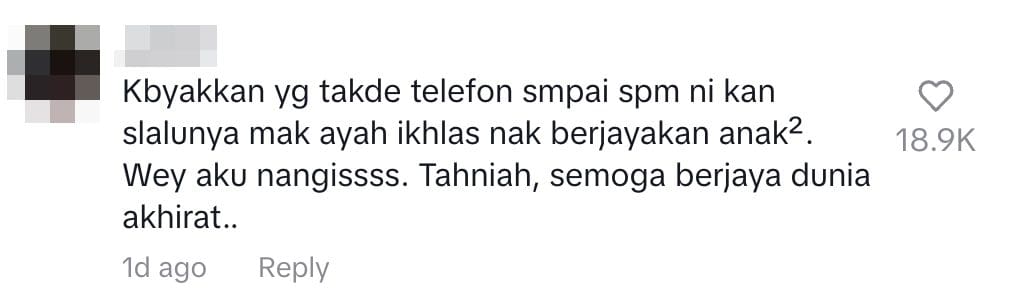 Sincere parents - comment 18yo get phone