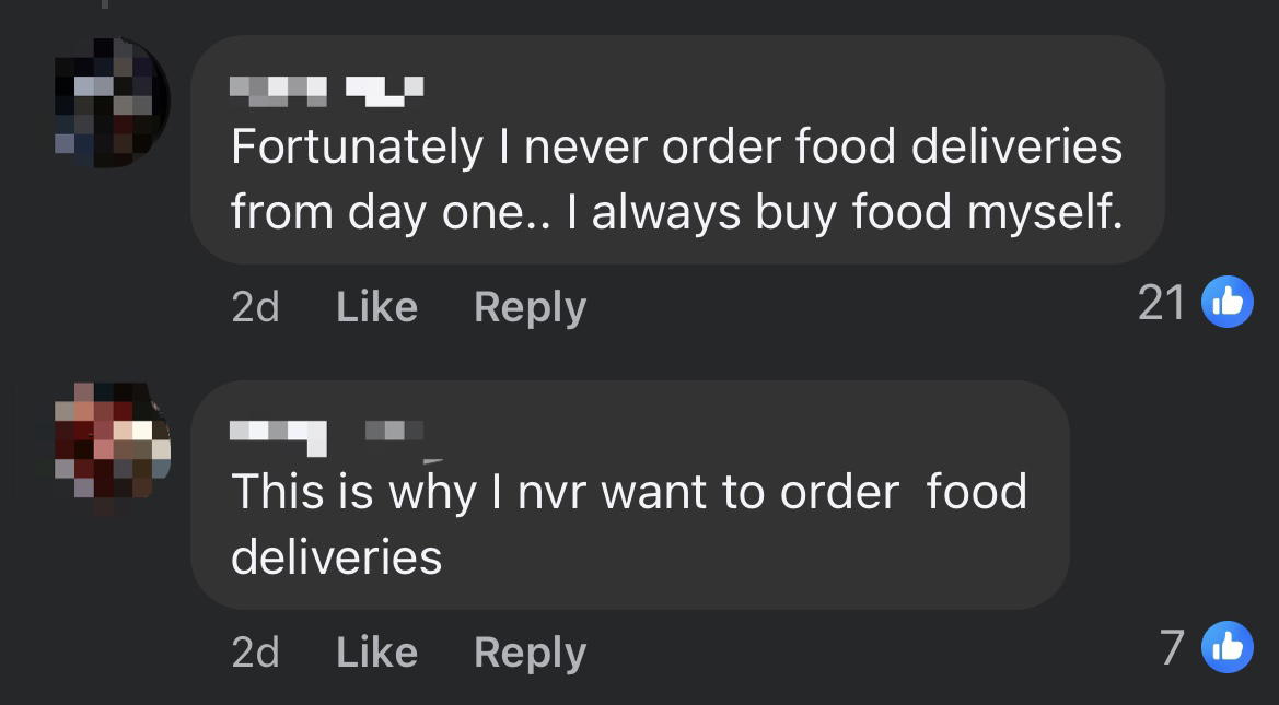 SG Woman Left Disgusted After Delivery Rider Gets Caught Pouring Spilt Porridge Back Into Container comment 3