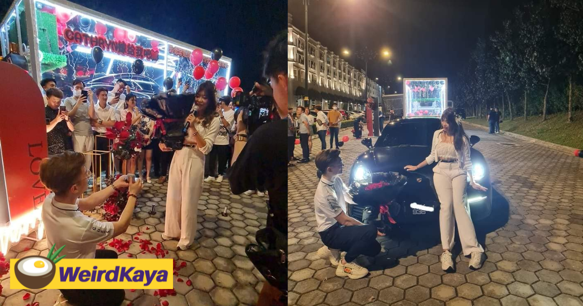 “spoil market je” - jb man proposes to gf with a porsche, netizens divided  | weirdkaya