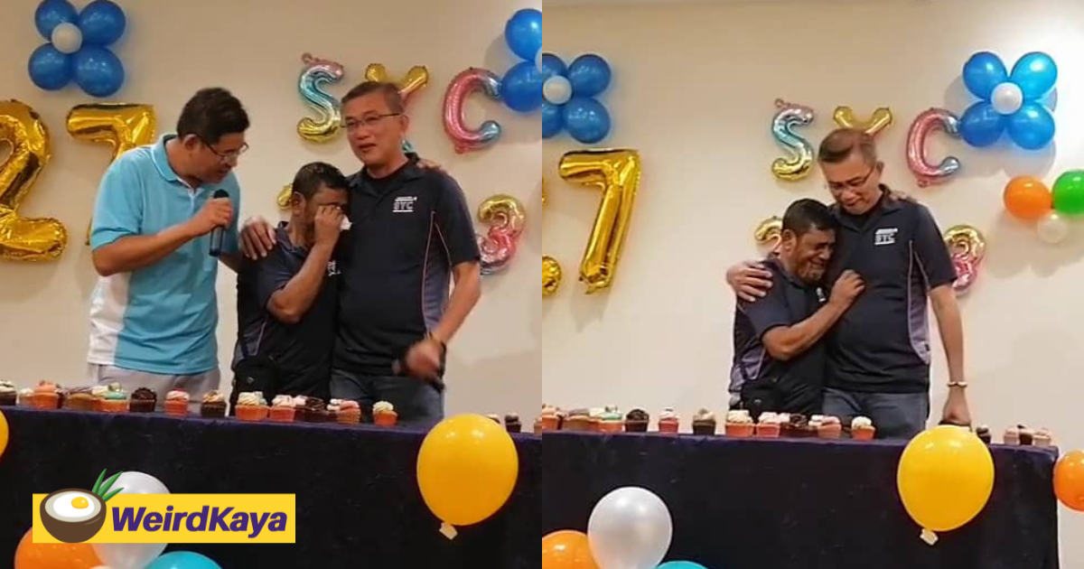 S'pore Company Hosts Farewell Ceremony For Foreign Worker Who Worked There For 27 Years