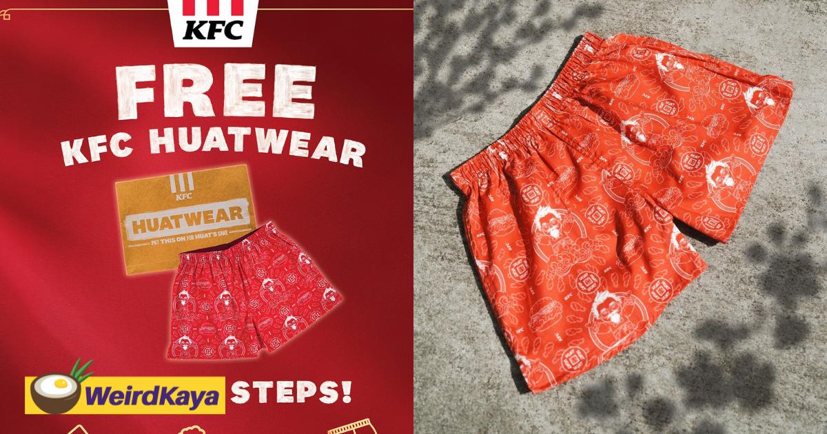 S'pore kfc is giving away 888 pieces of limited edition red boxers called 'huatwear' this cny | weirdkaya