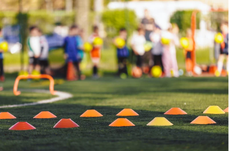 Sports equipment at a field