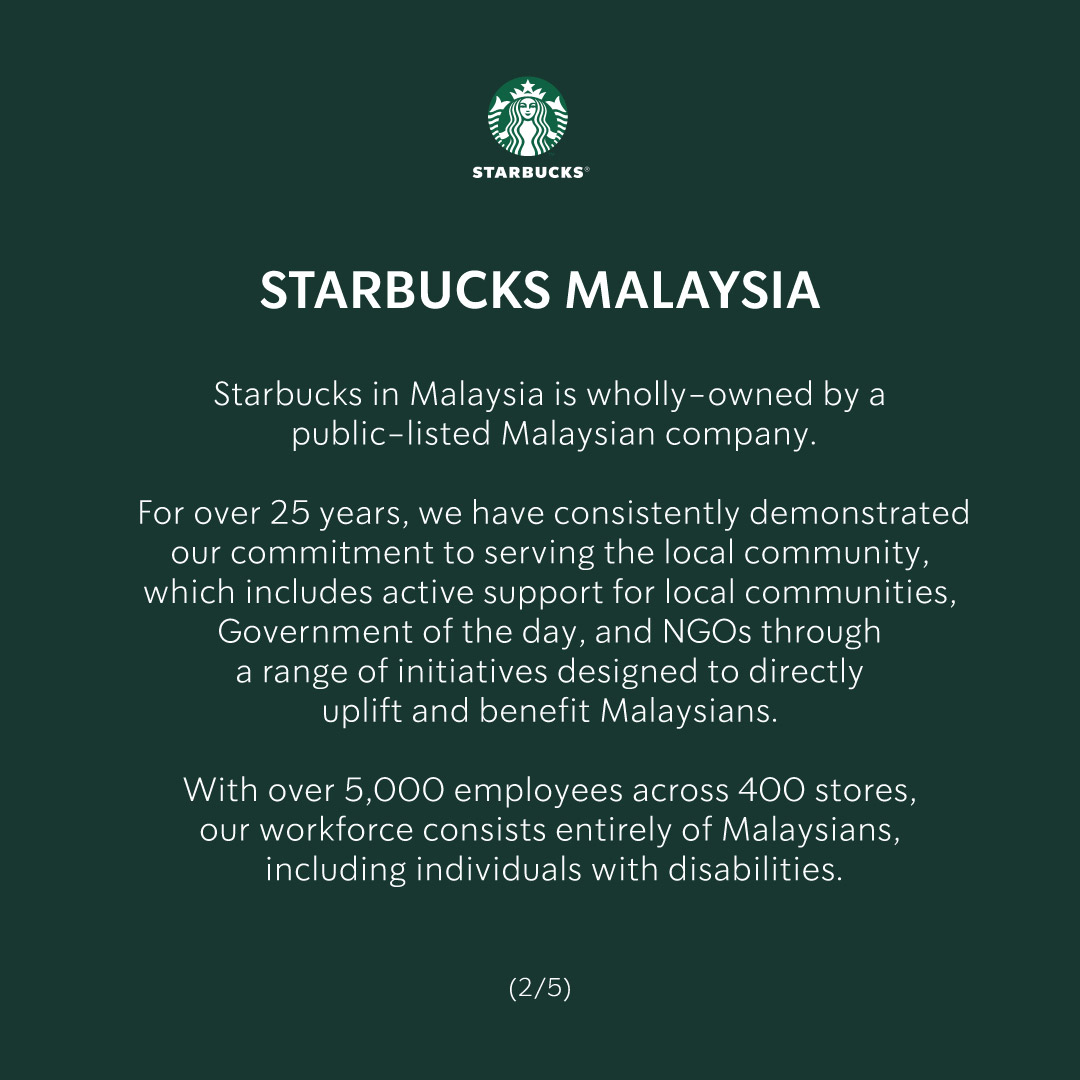 Starbucks malayisa statement