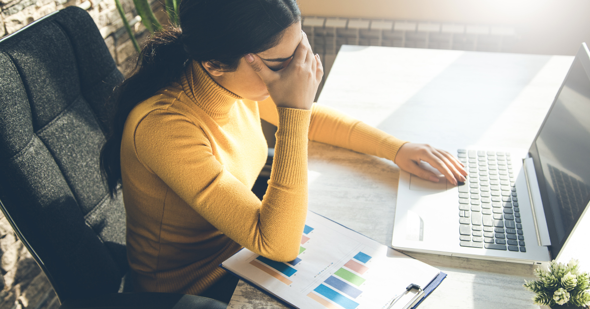 stress woman at office