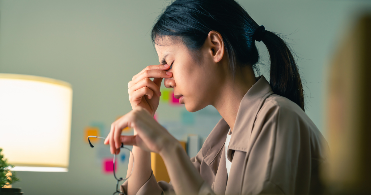 stress woman at work