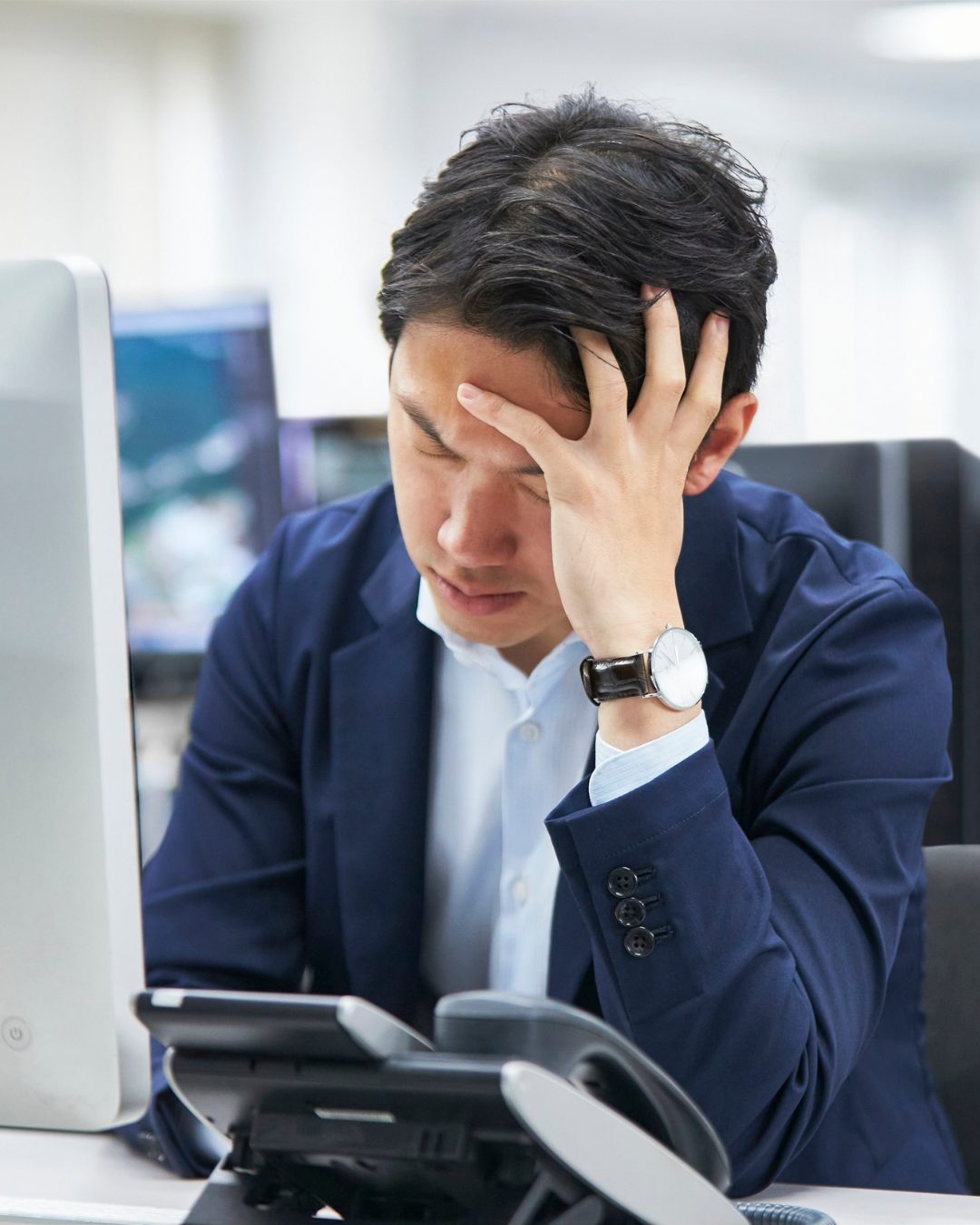 stressed man at work