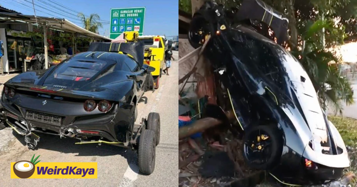 20yo M'sian Uni Student Crashes Dad's Ferrari, Gets Fined For Careless Driving