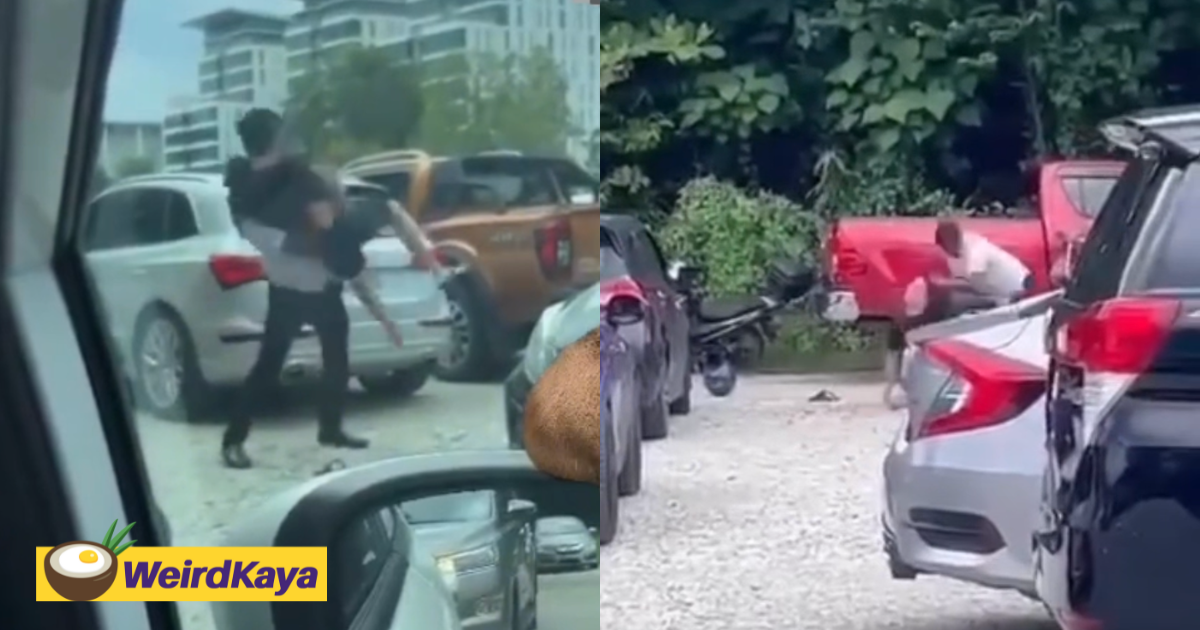 Student & security guard seen exchanging blows at carpark near m'sian uni in subang | weirdkaya