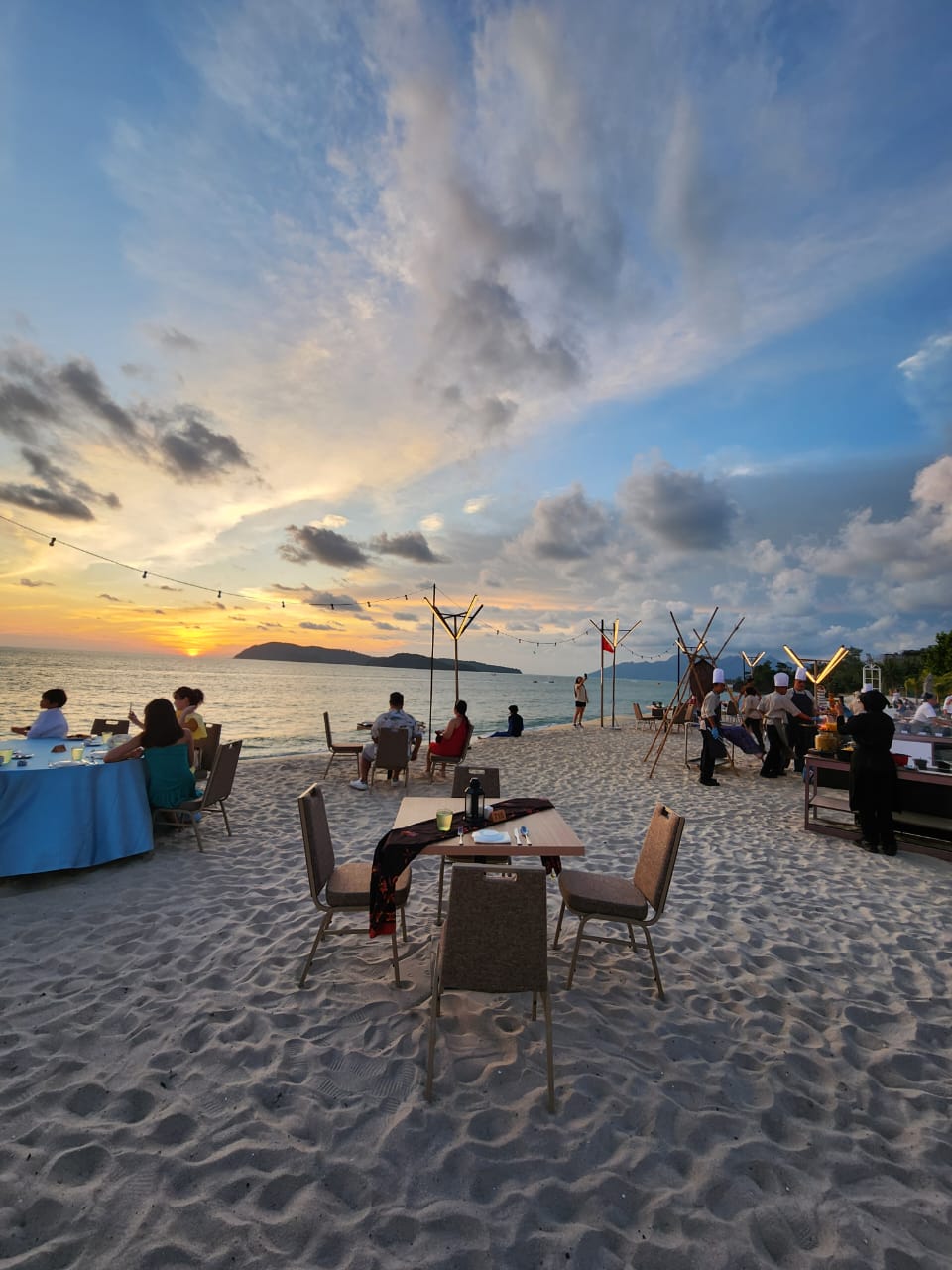 Sunset dinner by the shore