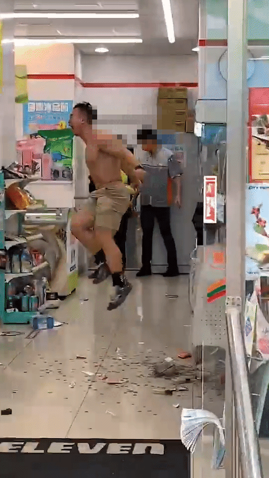 Taiwanese man goes into hulk mode and wrecks 7-eleven store after it ran out of chicken snack