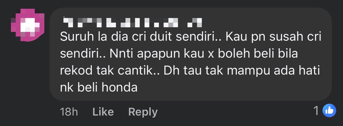 Fiancé Of M'sian Working As Nurse In SG Asks Her To Apply For Loan On His Behalf So He Could Own RM400K Car comment 2
