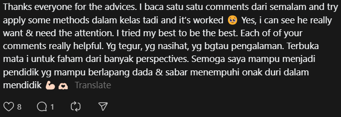 teacher follow up after receiving help