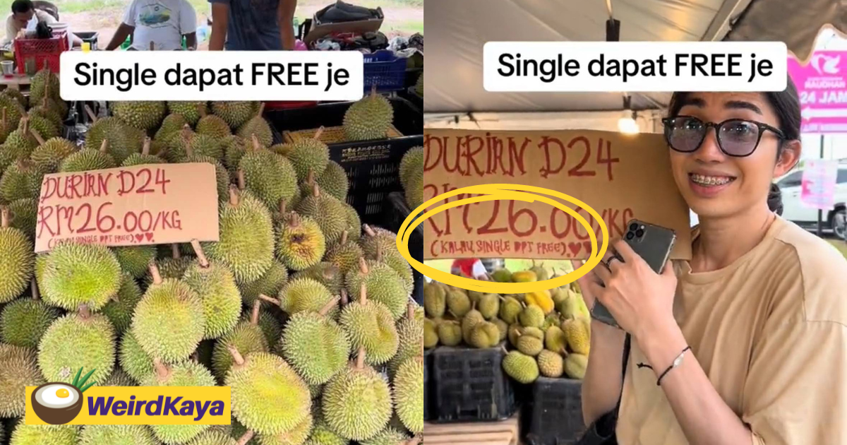 Terengganu stall vendor gives out free durians to single pringle customers like yours truly | weirdkaya