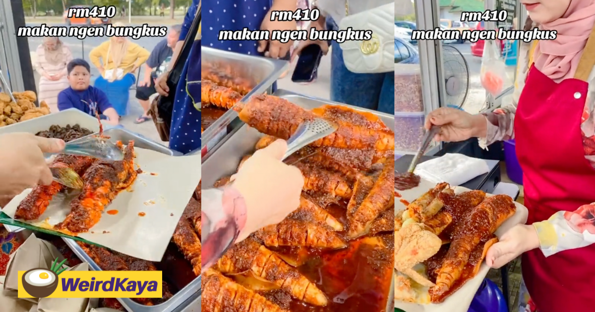 T’gganu Stall Goes Viral For Selling Nasi Lemak At RM410, Includes 2 Lobsters As Side Dish