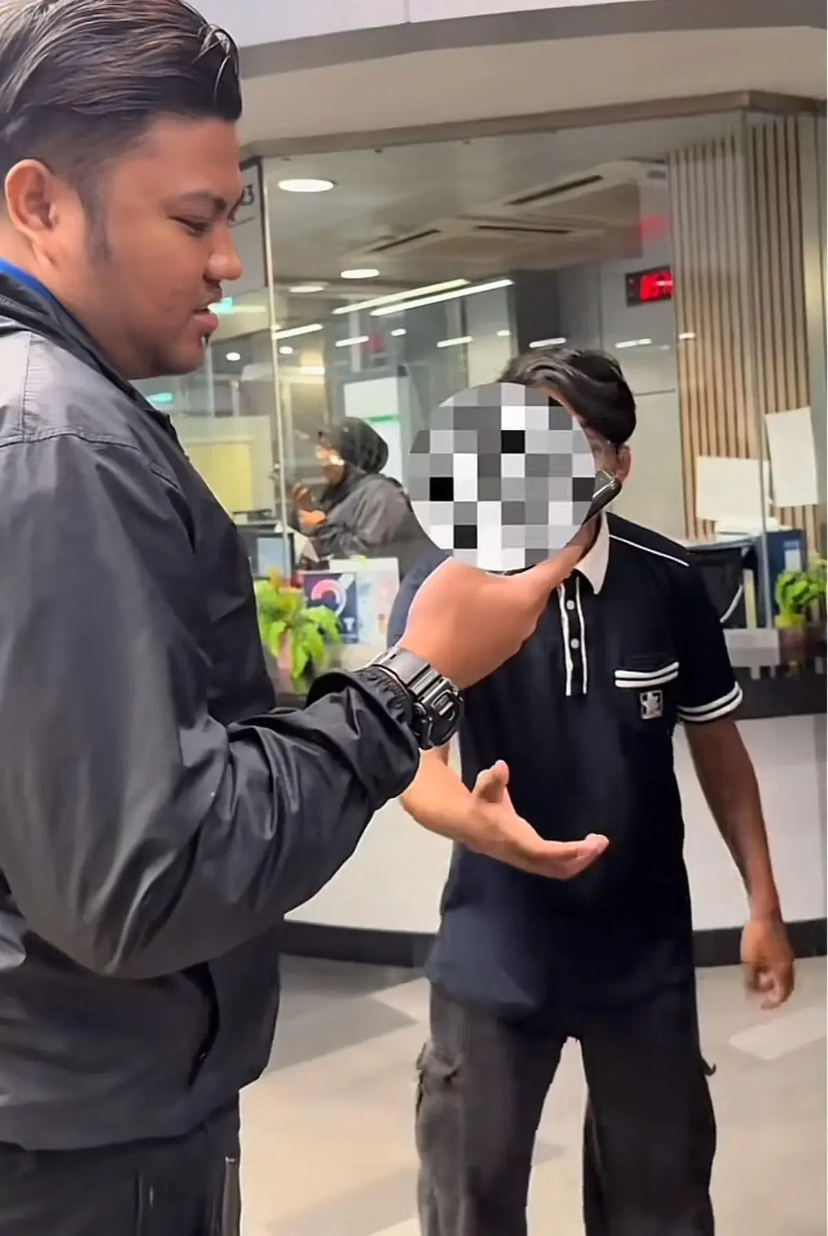 The pervert explaining to the staff