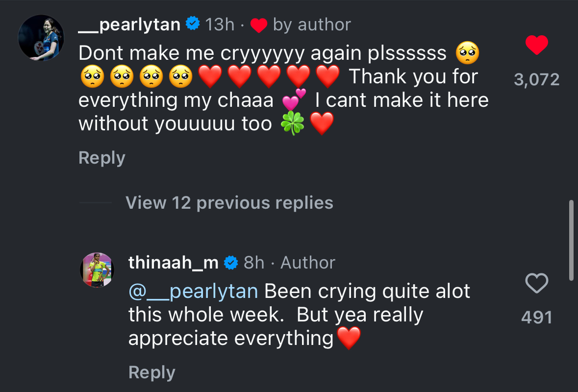 Thinaah pens heartfelt ig post for pearly & it’s making us tear up already | weirdkaya