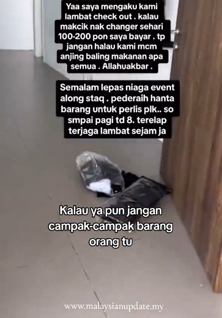 Clothes being thrown onto the ground at alor setar homestay