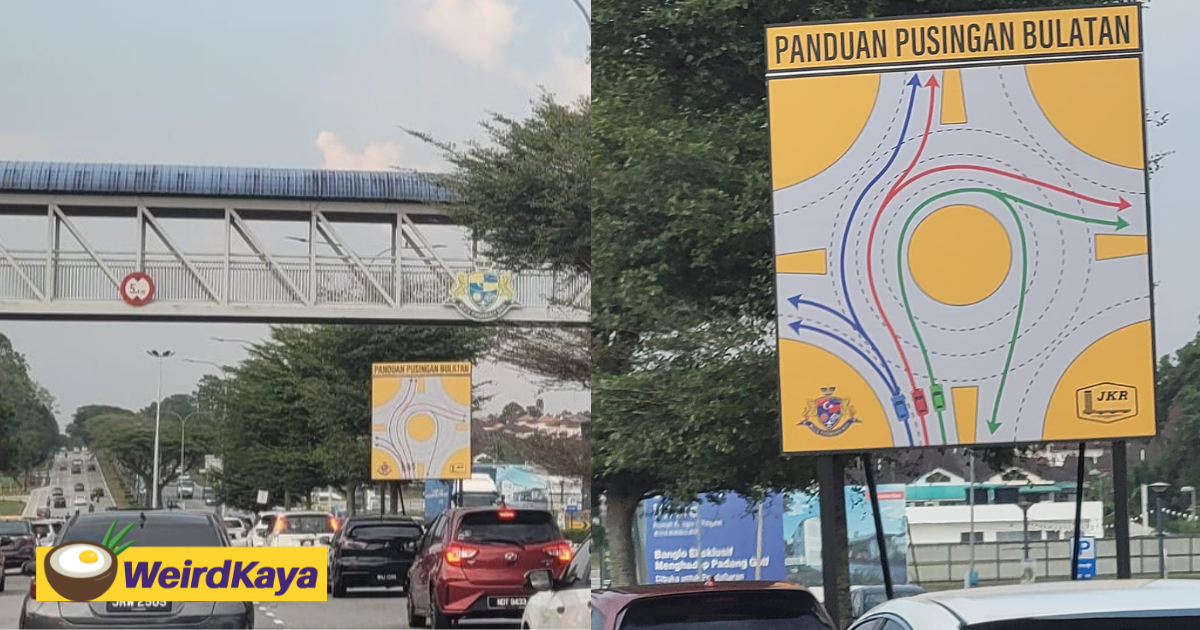 This Huge Roundabout Billboard Was Set Up In Johor To Help Those Unfamiliar With Driving Around One