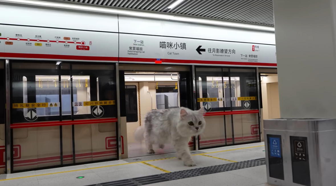 This YouTuber Spends 4 Months Building Mini Subway Station For His Maine Coon Cats