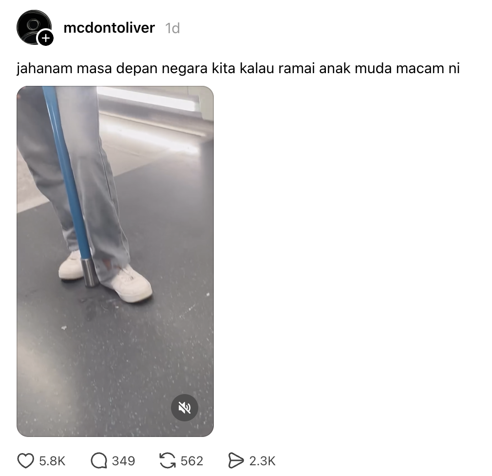 threads post of the man looking like Zombie
