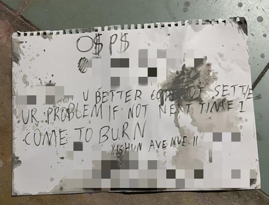 Threatening note left behind by sg teen