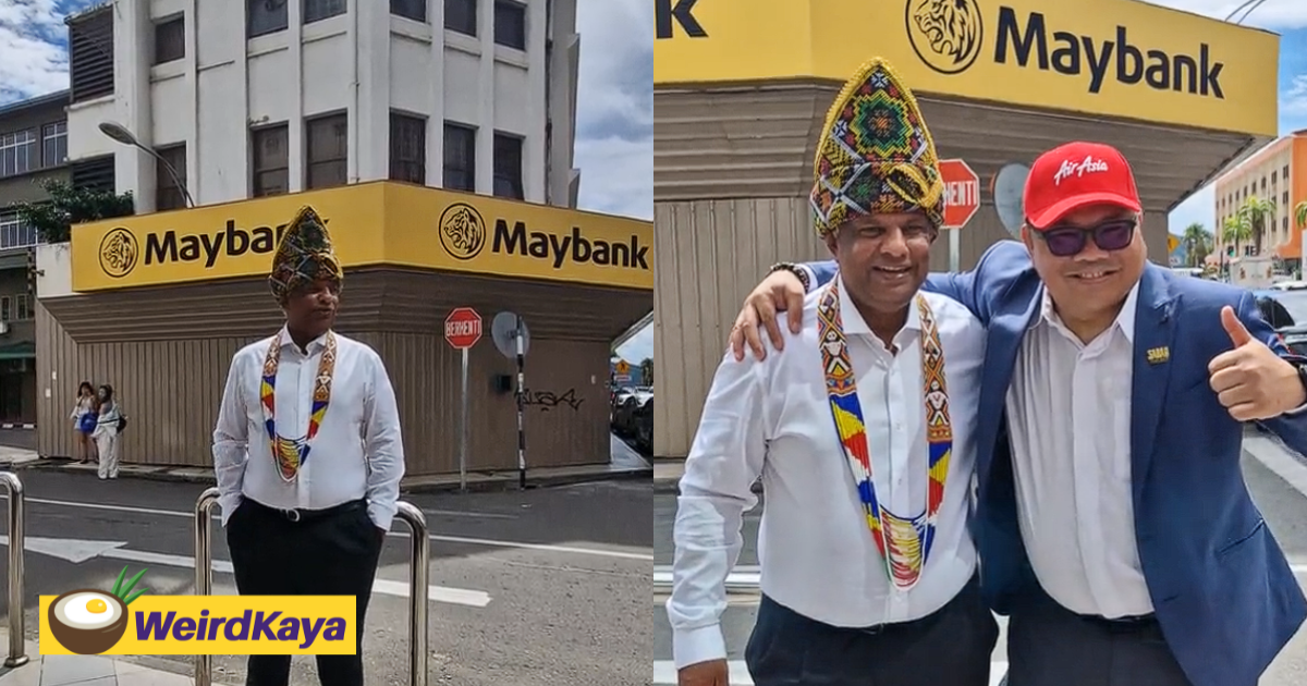 Tony fernandes takes photo at viral kk maybank outlet, now the latest to join the trend | weirdkaya