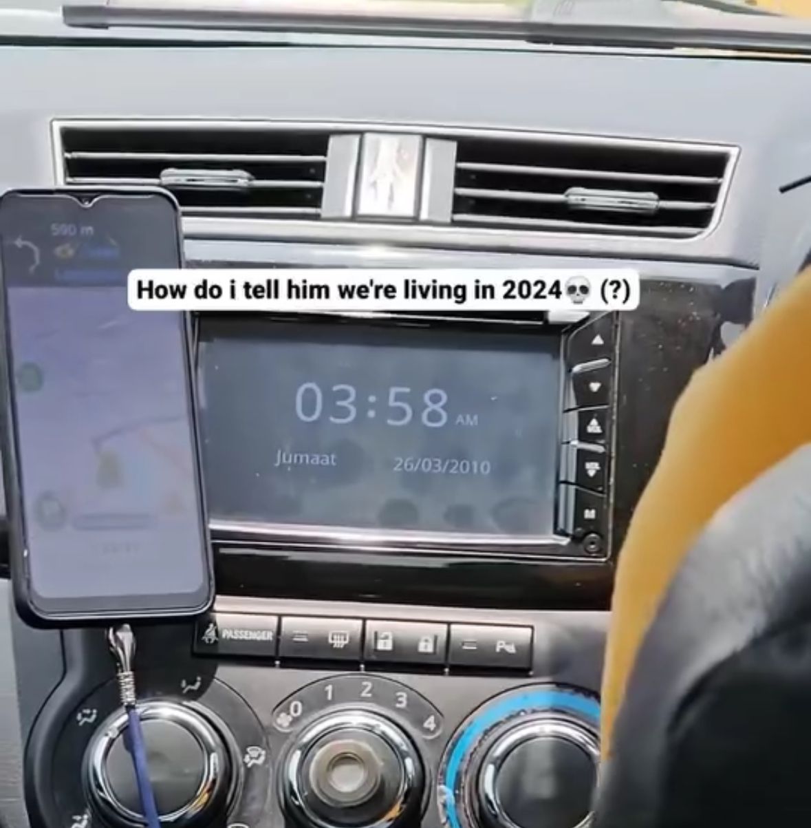 Touch screen stereo in a car