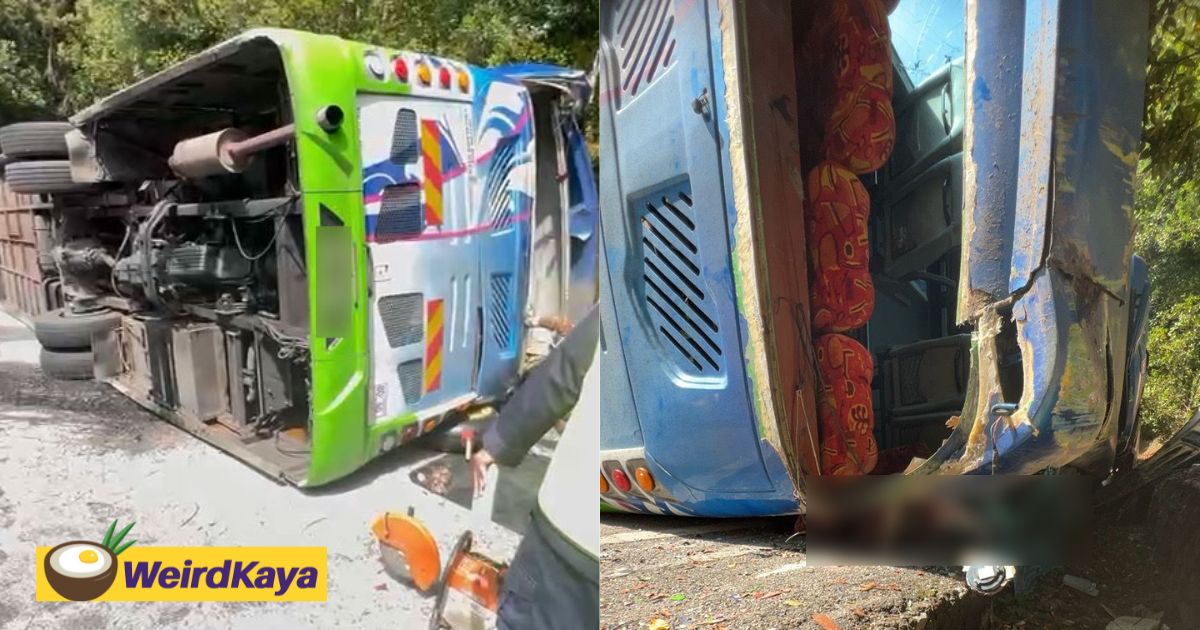 Tour bus overturns at genting highlands, claims 2 lives | weirdkaya