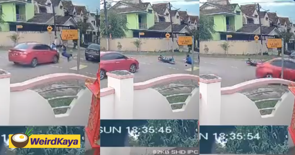 Toyota vios crashes into 2 motorcyclists & sends them flying in jb before fleeing the scene | weirdkaya