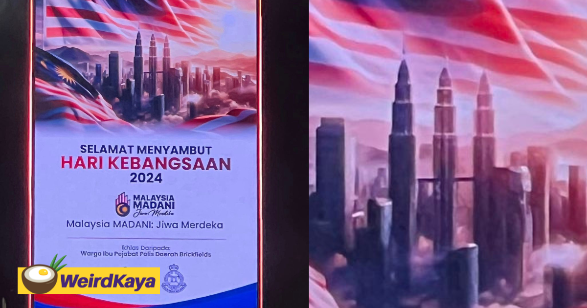 'triple klcc?! '' - pdrm brickfields slammed by m'sians over ai-generated poster made for merdeka | weirdkaya