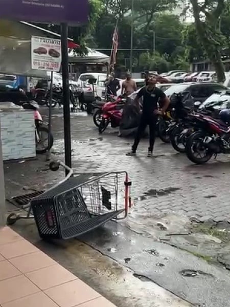 Trolley thrown from putra ria apartment, bangsar