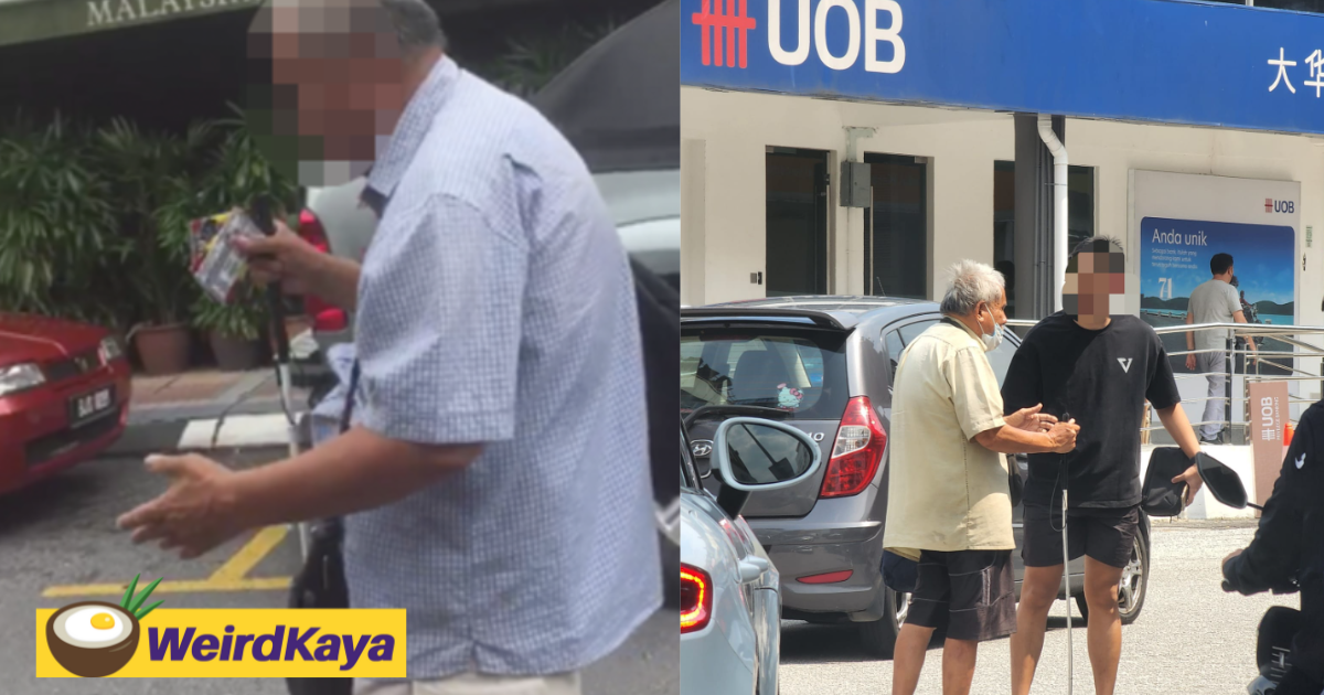 Blind uncle seen asking bystanders for money in kl, scolds them if they refuse to do so | weirdkaya
