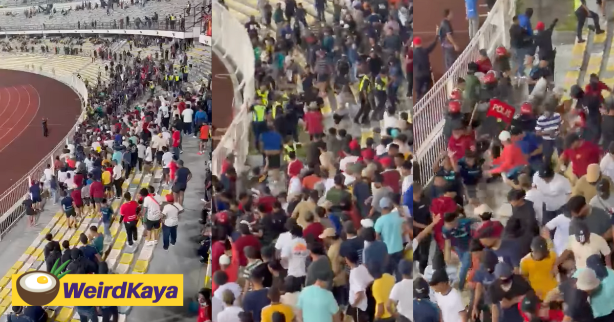 Unruly fans cause chaos during football match at perak stadium, police arrest 4  | weirdkaya