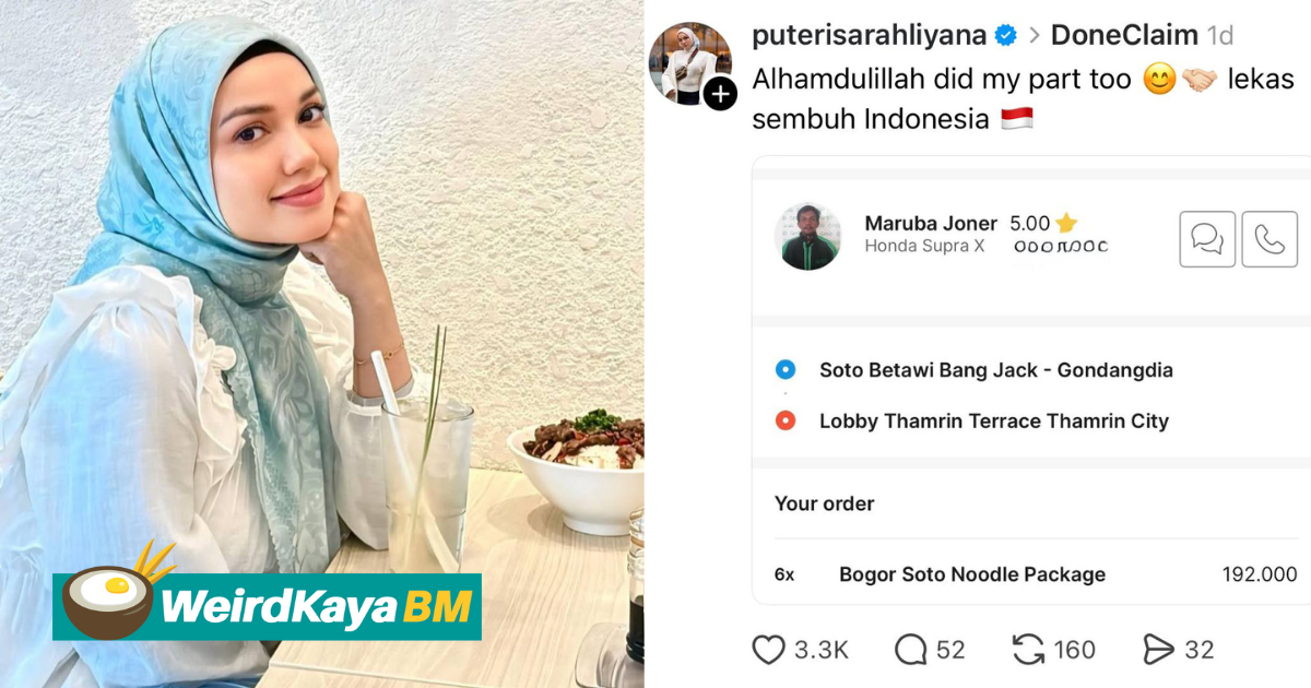 Bantu Pemandu Ojek, Puteri Sarah Sedekah Makanan - “Semoga Lekas Sembuh” | WeirdKaya
