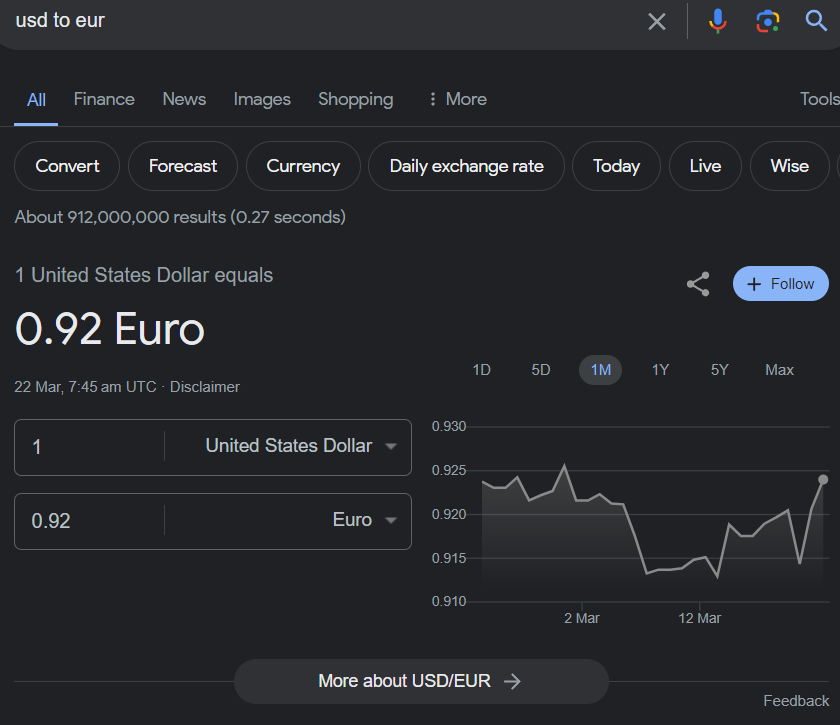 Google appears to have removed its myr currency conversion feature | weirdkaya