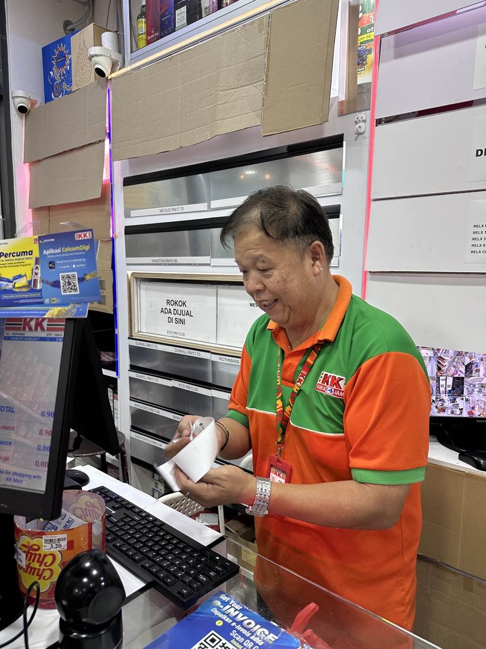 Vincent now working as a cashier