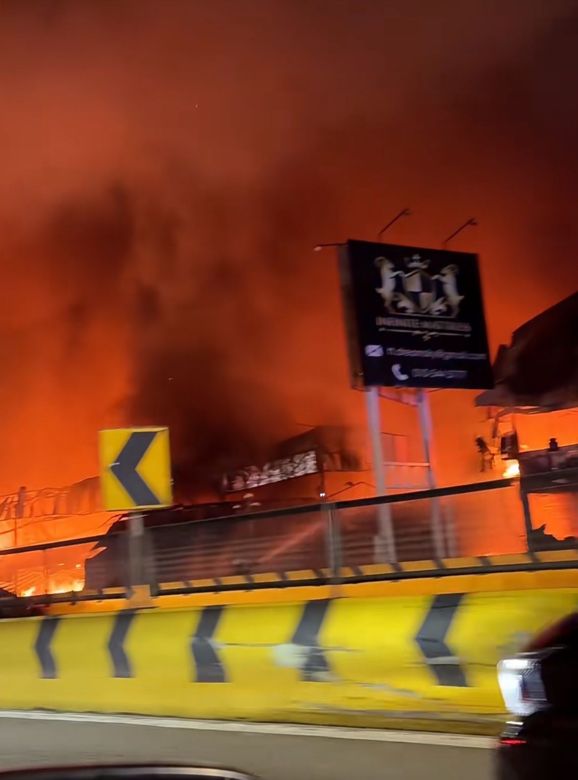 Viral footage shows massive fire consuming furniture shop near ldp | weirdkaya