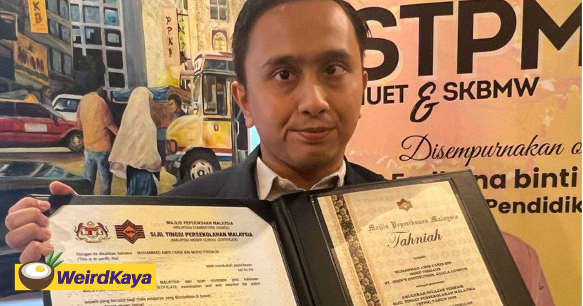 Visually impaired m'sian student scores 4as with cgpa of 3. 92 for stpm | weirdkaya