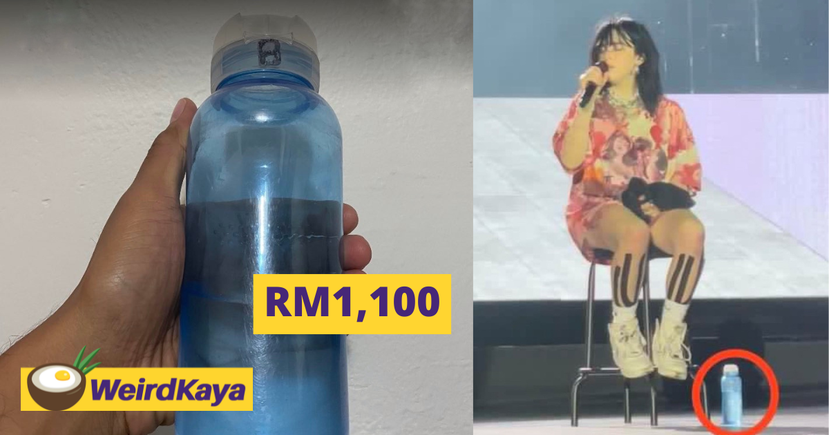 Billie eilish's drinking bottle is now being sold for rm1,100 on carousell | weirdkaya
