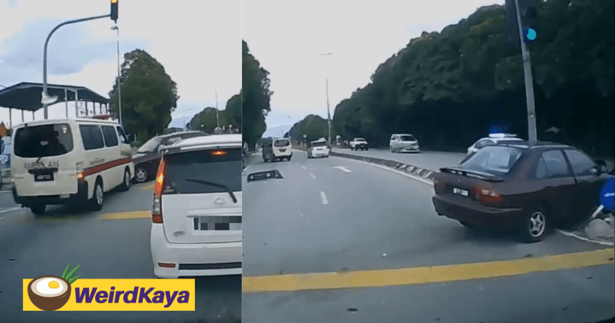 Who is at fault? Ambulance crashes into a car after running a red light | weirdkaya