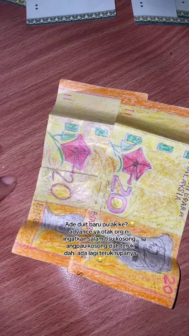 M'sian woman stunned by hand-drawn rm20 notes given at wedding ceremony | weirdkaya
