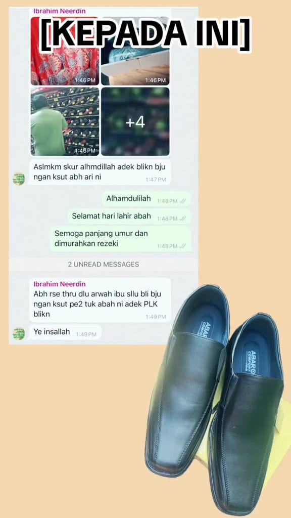 The son bought brand new shoes for this father to wear to his graduation.